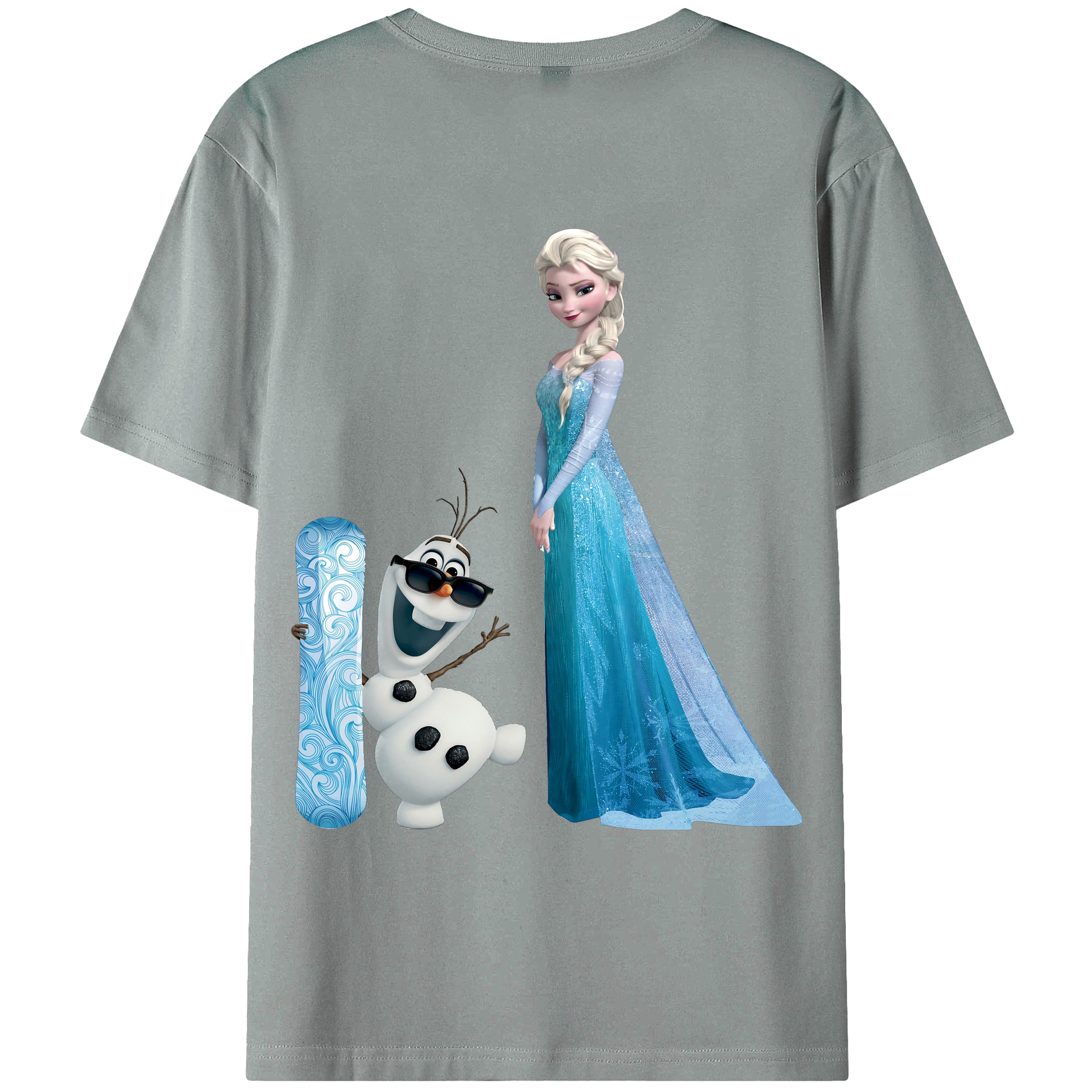 （画像用） アナと雪の女王 アンナ エルサ Frozen Anna Elsa 綿100％ メンズ半袖Tシャツ（バックプリント） 通気性